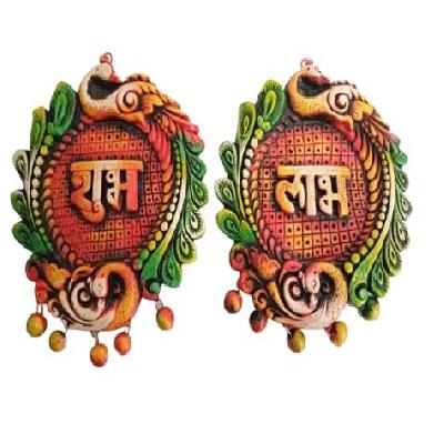 Ganeshji Subh-Labh Shriparni Wood Wall  Door Hanging