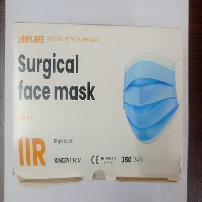 Kingfa Disposable Face Mask 3 Ply With Earloop, 50Pcs Box
