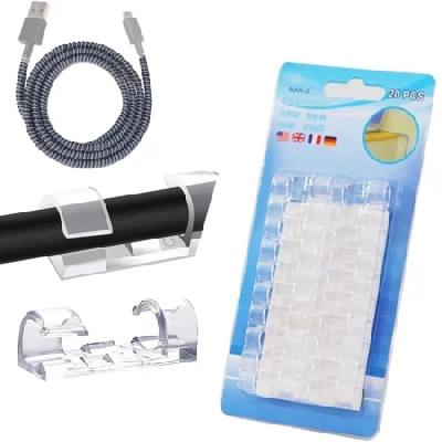 Multipurpose Plastic Cable Clips Organizer Set Of 20 Pieces Self Adhesive - CC46