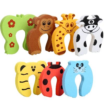 SAFESEED Finger Pinch Guard Cartoon Animal Door Stop Soft Foam Cushion Baby Finger Protector