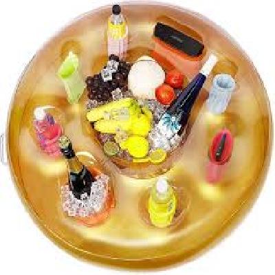 Safeseed Inflatable Swimming Pool Drinks Foods Serving Tray Free Air Pump For Party.