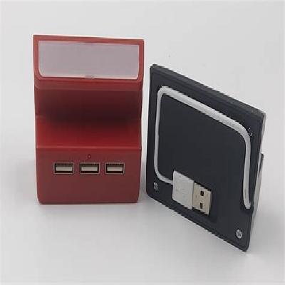 C95 - Powerglow Handy USB Hub With Logo Highlight - 4 USB Ports- Silicon Strap- Built-in Cable