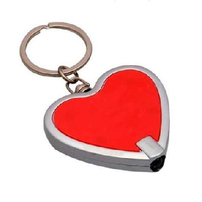 J78 - Heart Shape Keychain With Torch ( Flat Design)