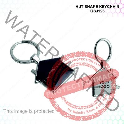 Q21  Set Of 3  Hut Shape With PU Strip Keychain 3 In 1 Wallet