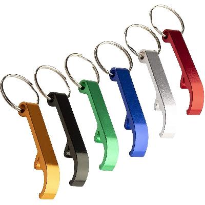 Q23 - Set Of 3 : Metal Opener With PU Strip Keychain, 3 In 1