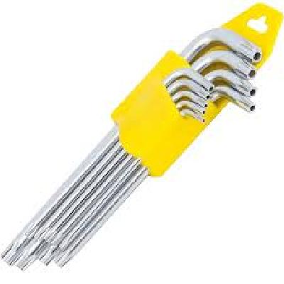 9 Pc Five Sided Star Tamperproof L Key Set