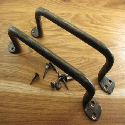 Set Hand Forged Iron Large Barn Door Handle