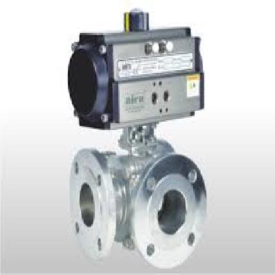 CW Series Three Way Ball Valve With Pneumatic Rotary Actuator