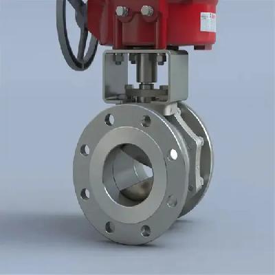 V-Knoch Ball Valve With Pneumatic Rotary Actuator
