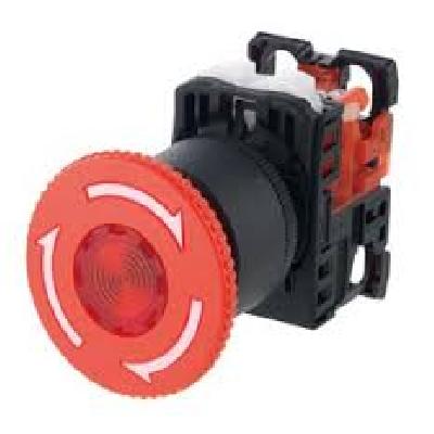 Fuji AR16F0N 120 V Momentary Flush Rectangular Illuminated Pushbutton Switch