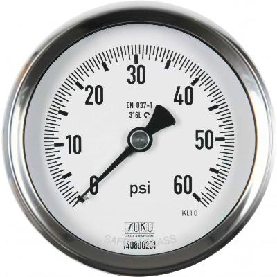 All Stainless Steel Bourdan Tube Pressure Gauges