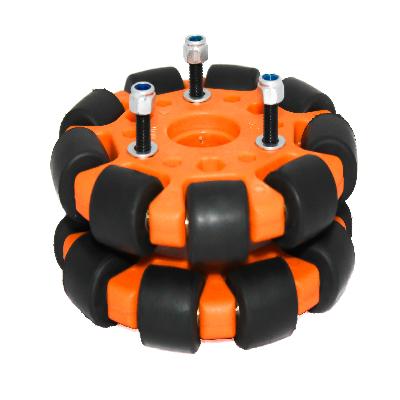 100mm Orange Double Glass Fiber Omni Wheel With bush Rollers High Quality