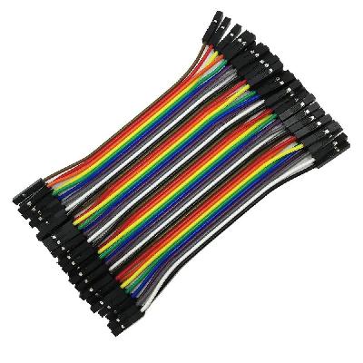 10CM Female to Female Breadboard Jumper Dupont 2.54MM 1P-1P Cable 40 Pcs