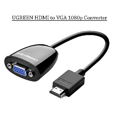 HDMI to VGA Female Converter Adapter Cable 1080P Without Audio White