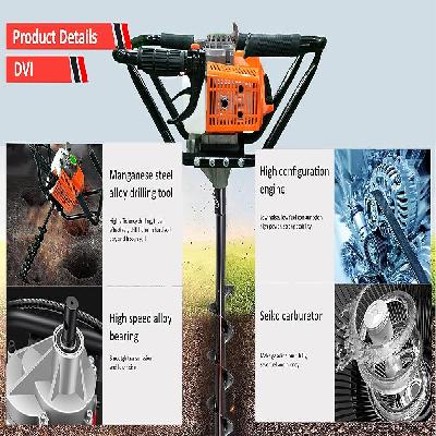 Earth Auger Machine With 12 Inch Auger Bit, 63cc, 2-Stroke
