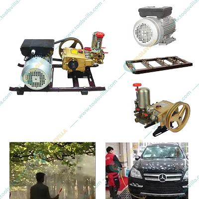 High Pressure 2HP Power Sprayer Triple Piston With Motor Free Pipe, Spray Gun