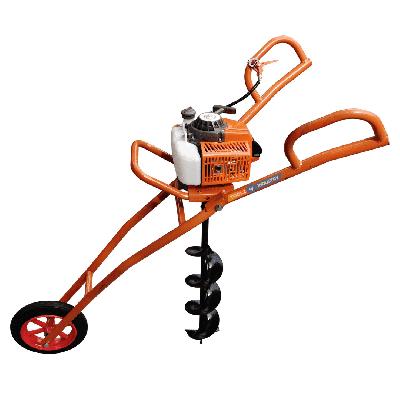 Wheel Type Earth Auger Machine With 12 Inch Auger Bit, 68cc, 2-Stroke