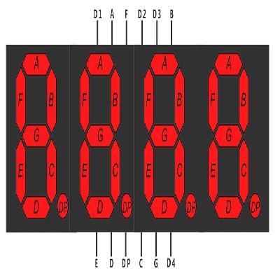 Seven Segment Common Cathode Numeric Display 122x90x15mm 4 Inch Display For Diy Projects