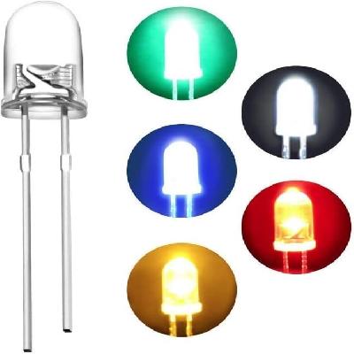 Transparent Ultra Bright LED(Light Emitting Diode) White,Green,Red,Yellow,Blue Color 5MM