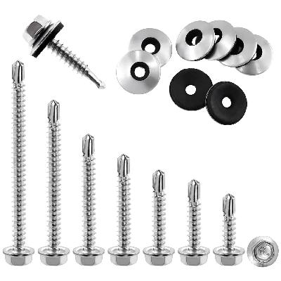 Stainless Steel Hex Washer Head Self Drilling Screw with Bonded EPDM Washer