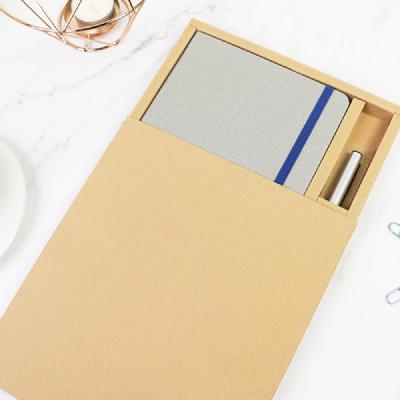 Brown Linen with PU A5 notebook (Boxed design)