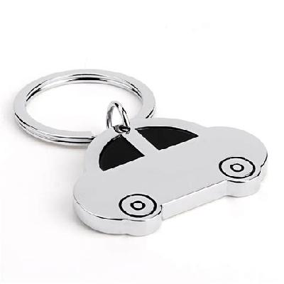 Car Shape Keychain Gunmetal Finish