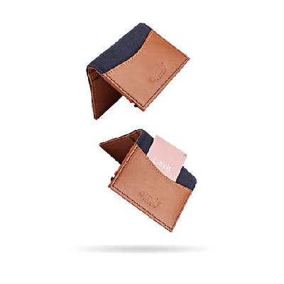 Leatherette Card Holder With Soft Fabric Feel