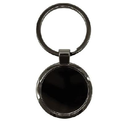 Oval Metal Keychain with Pu Base (gunmetal Finish)