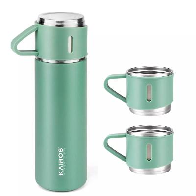 Push Button Vacuum Flask With Cup (500 Ml Approx)