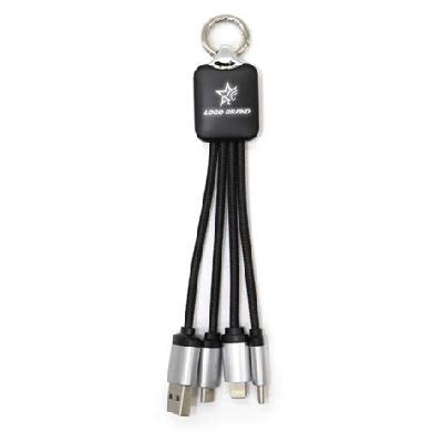 Round Charging Cable With Light Up Logo