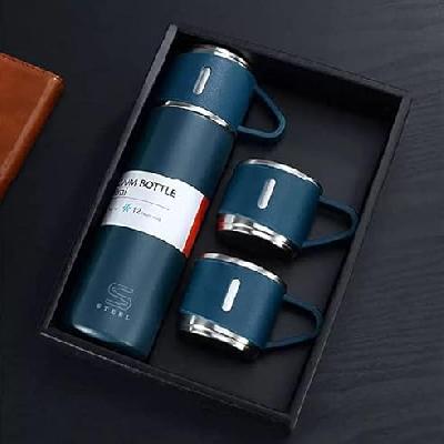 Slick Stainless Steel Vacuum Flask with silicon strap (500 ml)