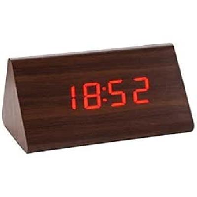 Triangle LED wooden clock (actual wood used) (USB cable included)