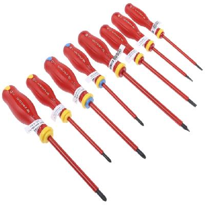 8 Pc Screw Driver Set Color Handle