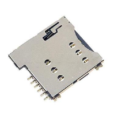 6Pin Sim Card Holder Plastic Flap Type