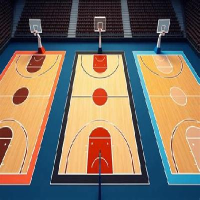 FIBA and NBA Basketball Court