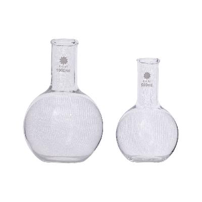 Borosilicate Glass Round Bottle Flat Bottom