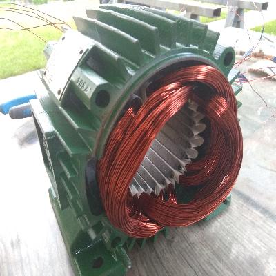 3phase, 50hp motor after rewaindig assembling. Testing.