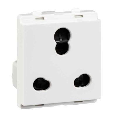10 A - 25 A 3 Pin Combined Shutter White Socket