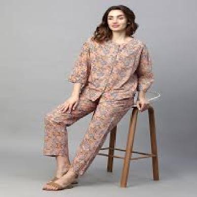 Ladies Printed Cotton Pajama