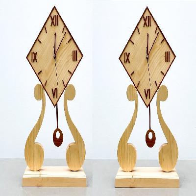 Wooden Finish Pendulum Woodcraft Clock