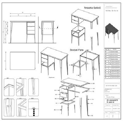 Preparation Of Detail Drawings Of Furniture With 3d Views.