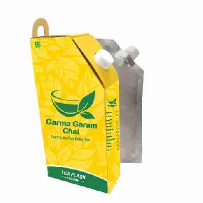 White Corrugated Tea Flask