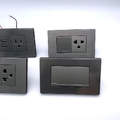Module Fitted Metallic Black Frame Metal Series Switch