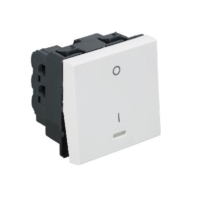 V-Grand 1 Way White Modular Switch