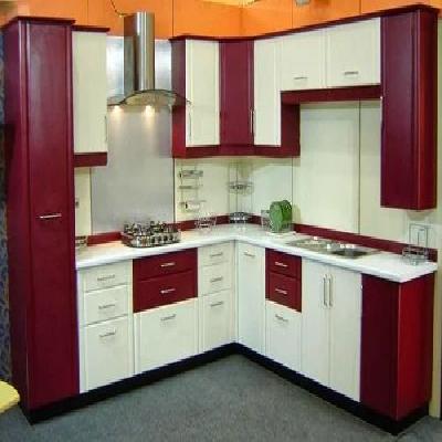 V Shaped Modular Kitchen