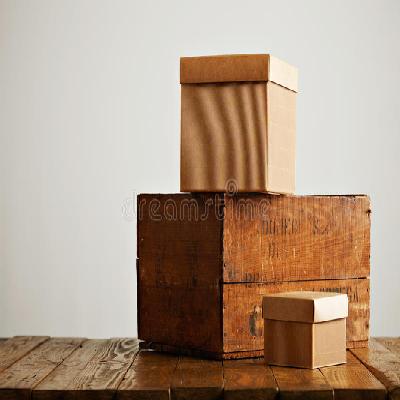 Old Corrugated Carton Box Small