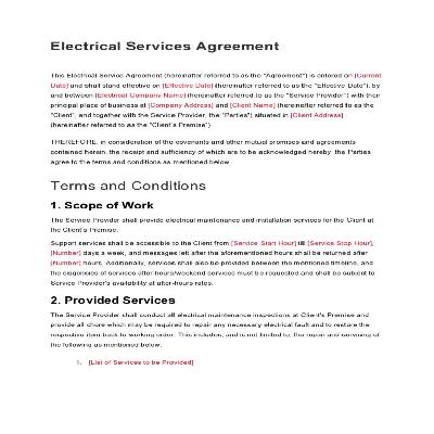 Residential Electrical Contract Service