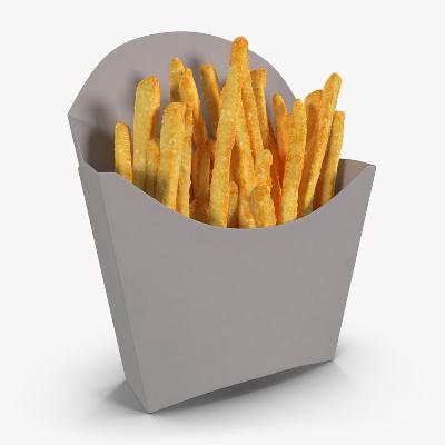 Plain French Fries Packaging Box