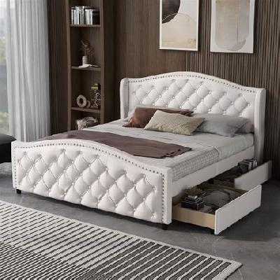 White Color Doble Bed