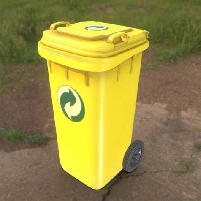 Yellow Plastic Dustbin